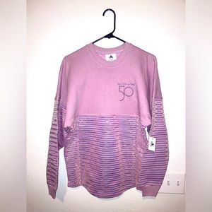Disney Parks WDW 50th Anniversary Pink Iridescent Sequin Spirit Jersey XS Adult